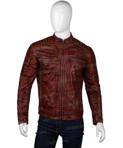 Mens Brown Stylish Cafe Racer Jacket