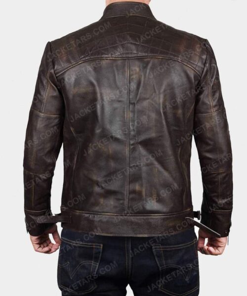Claude Biker Brown Leather Jacket