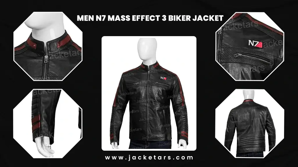 Men N7 Mass Effect 3 Biker Jacket
