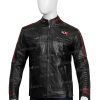 Men N7 Mass Effect 3 Cafe Racer Biker's Leather Jacket
