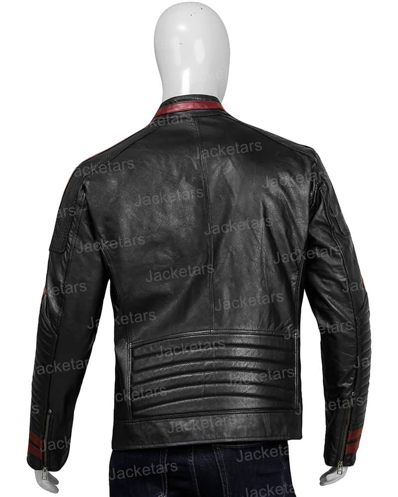 Mens N7 Street Fighter Motorcycle Black Biker Style Real Leather Jacket