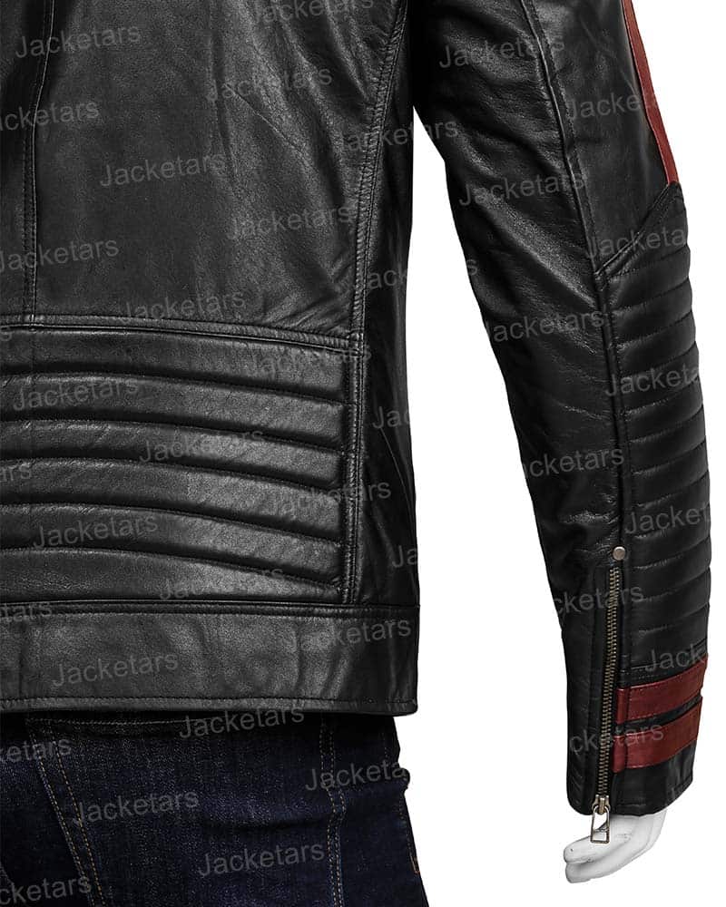 Mens N7 Street Fighter Motorcycle Black Biker Style Real Leather Jacket