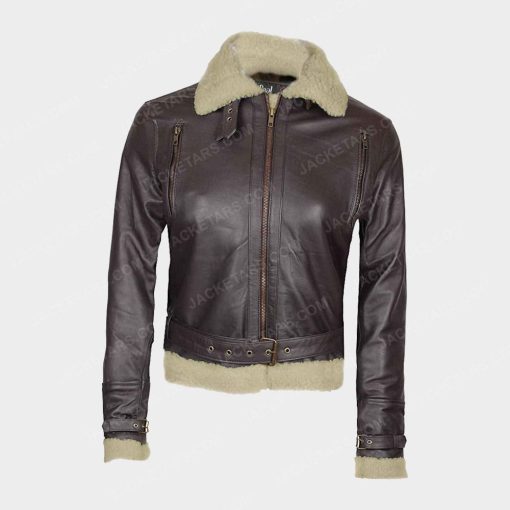 Womens Blingsoul Asymmetrical Leather Jacket