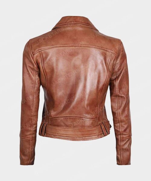 Womens Decrum Brown Leather Jacket