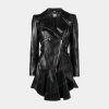 Womens Takitop Black Leather Jacket