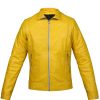 Yellow Womens Leather Jacket