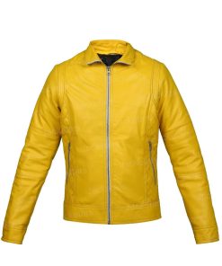 Yellow Womens Leather Jacket