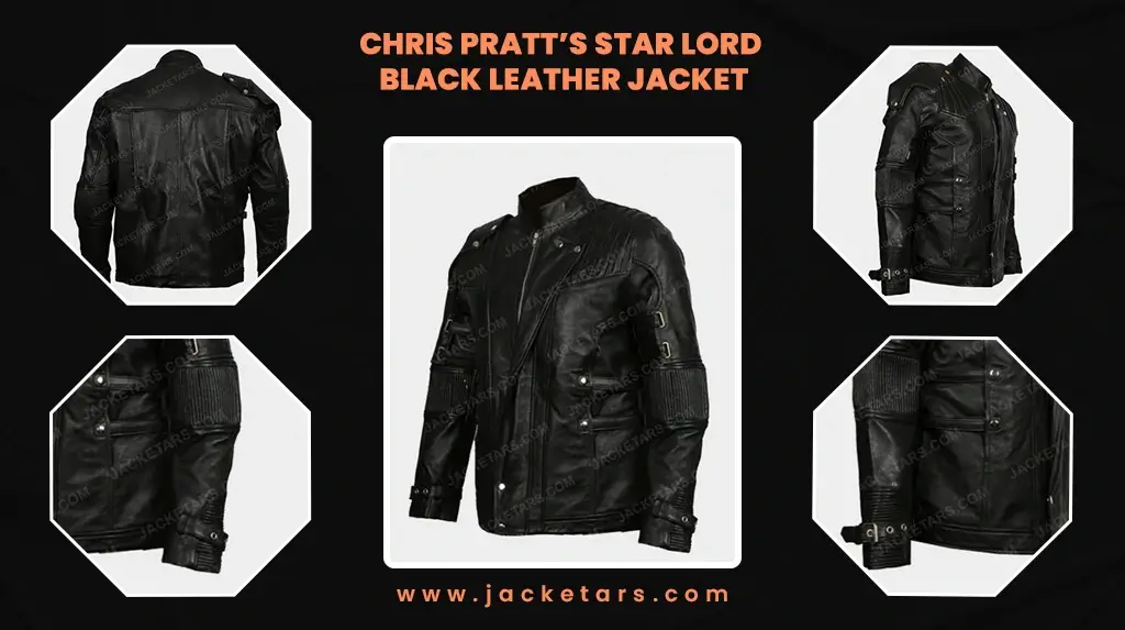 Chris Pratt’s Star Lord Black Leather Jacket