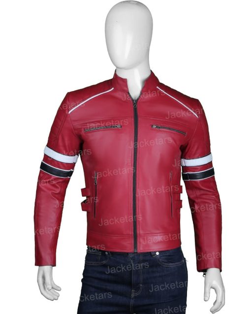 Mens Cafe Racer Red Leather Jacket.jpg
