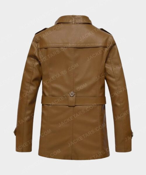 Men's High Neck Brown Jacket