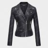 Womens Biker Black Leather Jacket