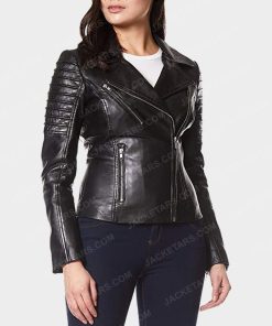 Womens Motorcycle Black Leather Jacket