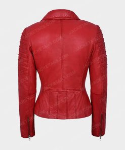Womens Motorcycle Red Jacket