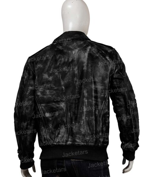 Men Distressed Black Jacket