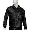 Men Distressed Black Leather Jacket