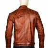 Men Shoulder Design Leather Jacket