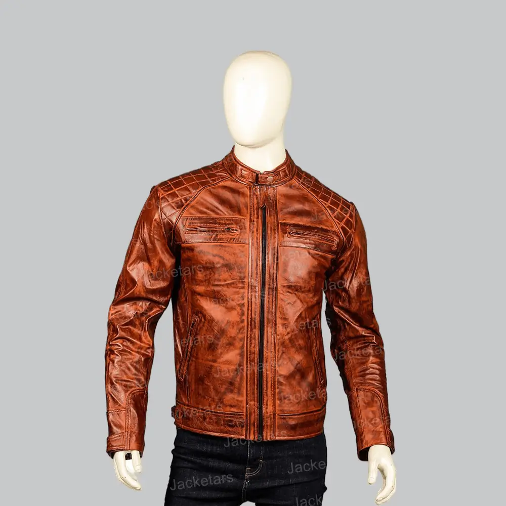 Guardians Men's Distressed Leather Jacket