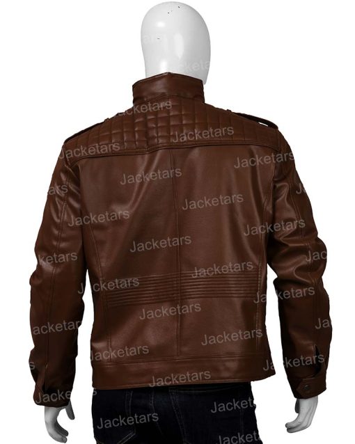 Mens Shoulder Design Dark Brown Jacket