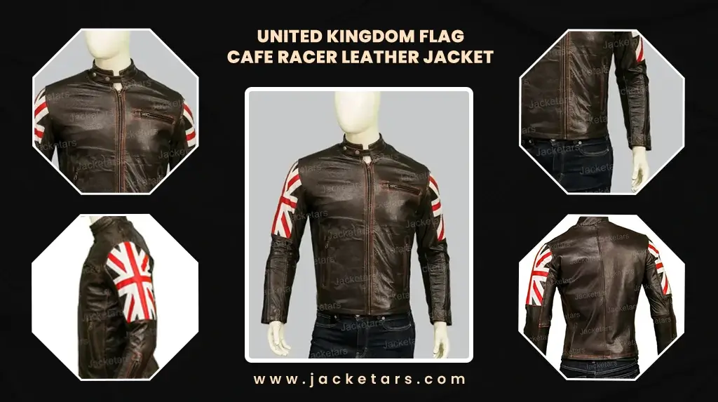 United Kingdom Flag Cafe Racer Leather Jacket