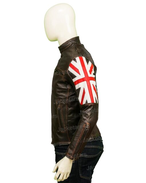 United Kingdom Flag Cafe Racer Leather Jacket