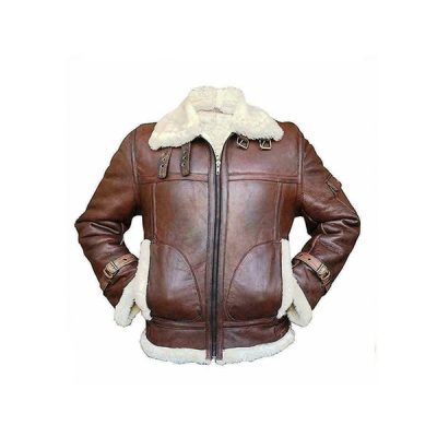 Mens RAF Shearling Aviator Brown Jacket | Fur Jackets | Winter Jackets