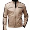 Mens Beige Leather Jacket