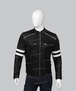 Mens Cafe Racer Retro Leather Jacket