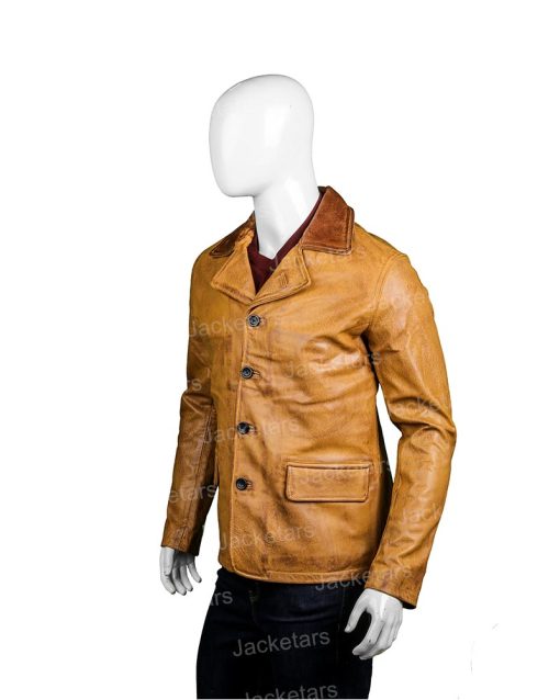 Mens Brown Leather Blazer Coat.jpg