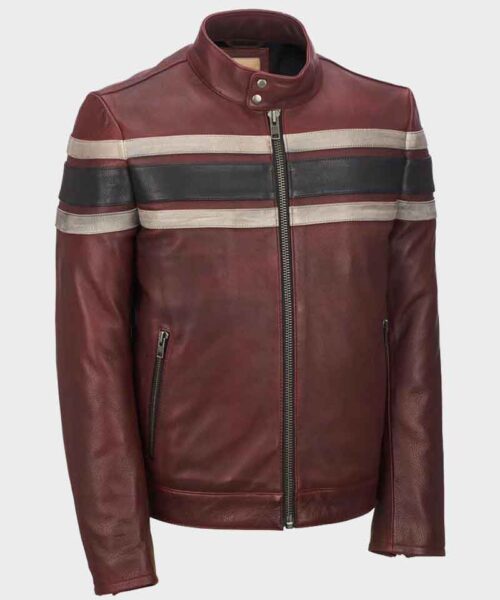 Mens Retro Red Waxed Vintage Jacket