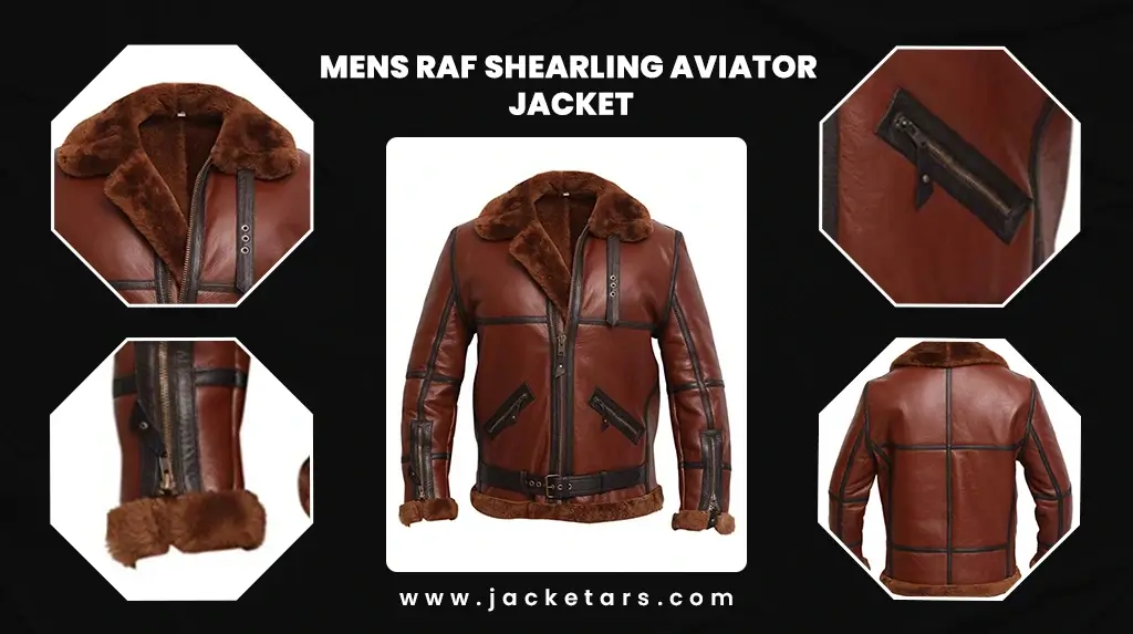 Mens RAF Shearling Aviator Jacket