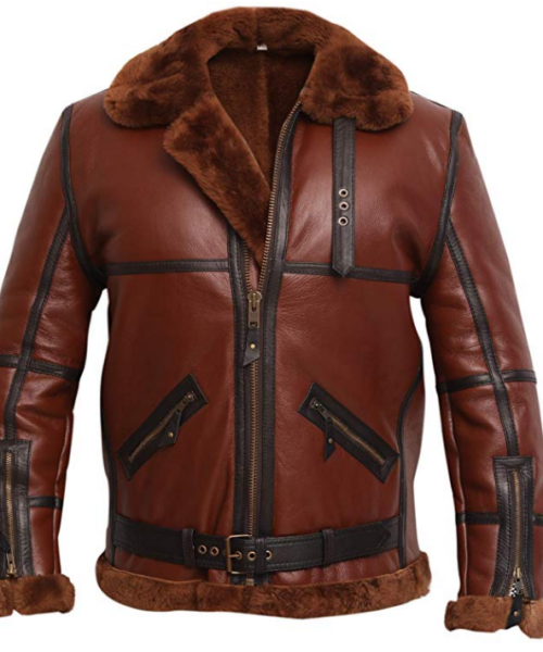 Mens RAF Shearling Aviator Jacket