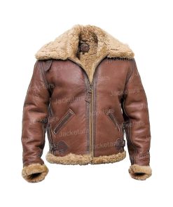 Mens Shearling Bomber Leather Jacket