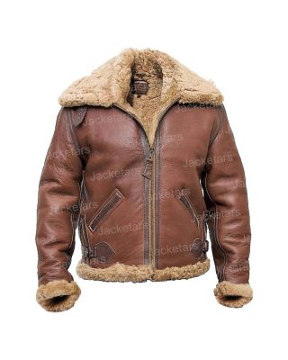 Mens Shearling Bomber Leather Jacket