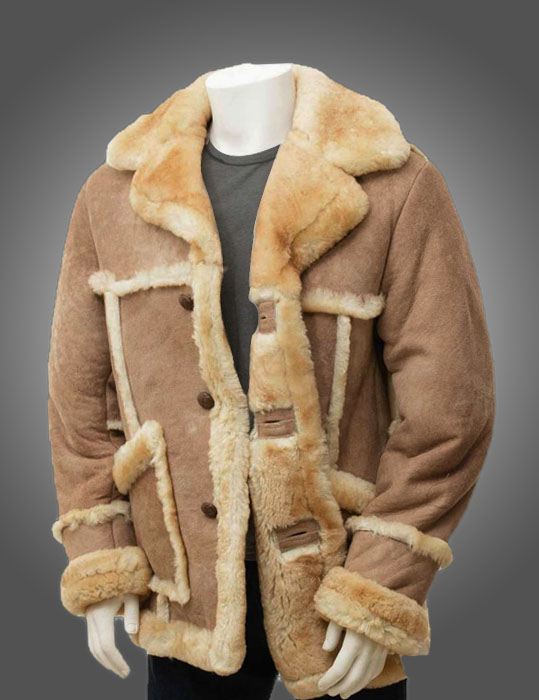 Mens Sheepskin Fur Coat Winter, Fur Coat Jacket Mens