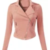 Womens Pink Leather Jacket