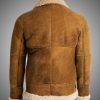 Mens Aviator Shearling Leather Brown Jacket