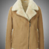 Women Brown Faux Shearling Jacket