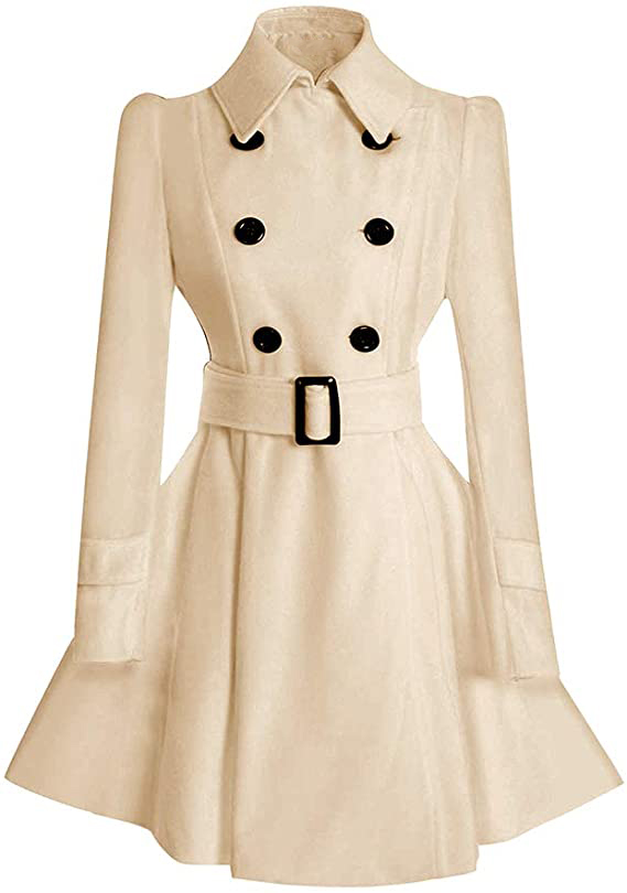  GRACE KARIN Women Swing Double Breasted Pea Coat