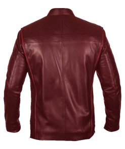 Men N7 Mass Effect 3 Biker Red Leather Jacket