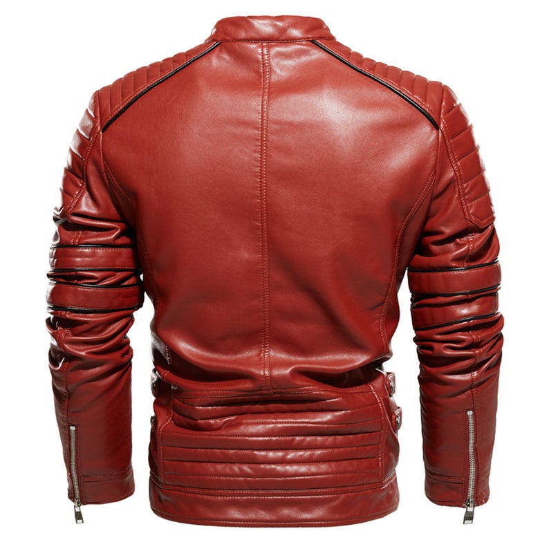 Mens Red Vintage Leather Jacket | Mens Leather Jacket - Jacketars