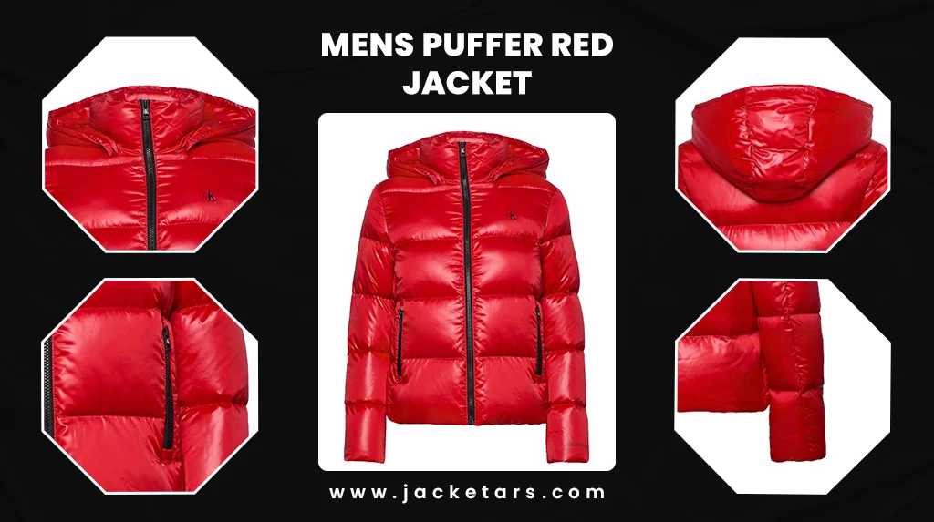 Mens Puffer Red Jacket