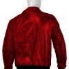 Mens Real Sheepskin Bomber Red Leather Jacket