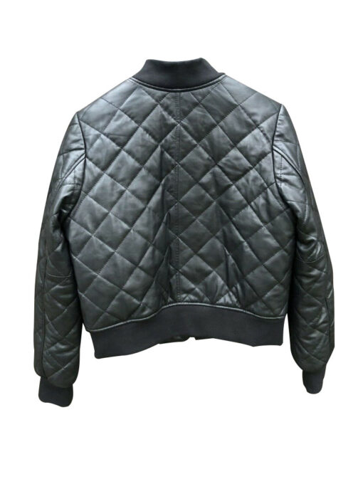 Womens Quilted Black Leather Jacket