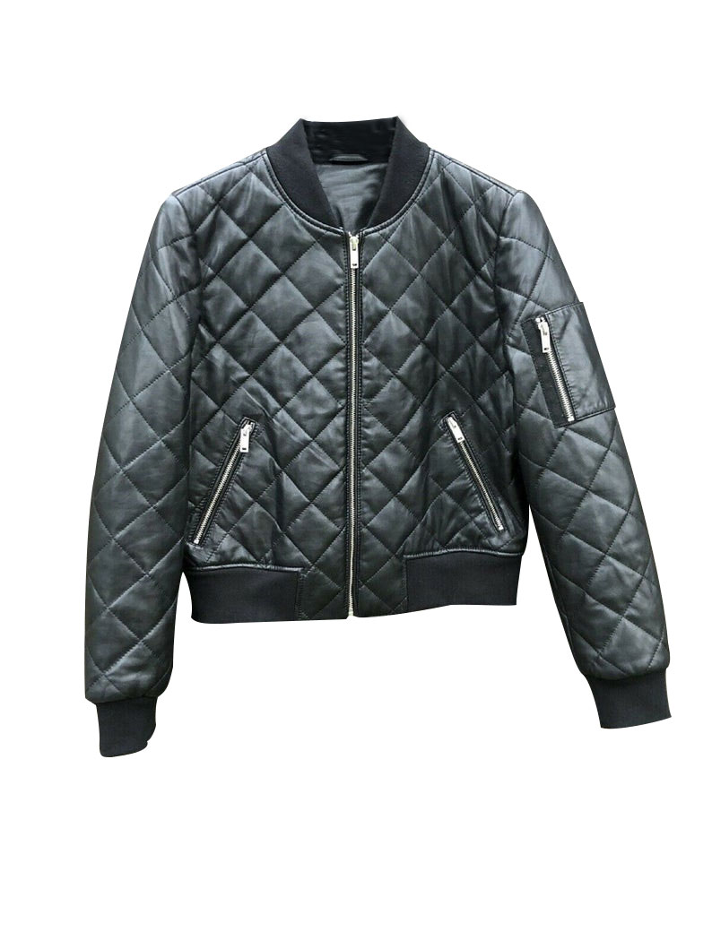 Womens Quilted Leather Jacket | Womens Biker Jacket -Jacketars