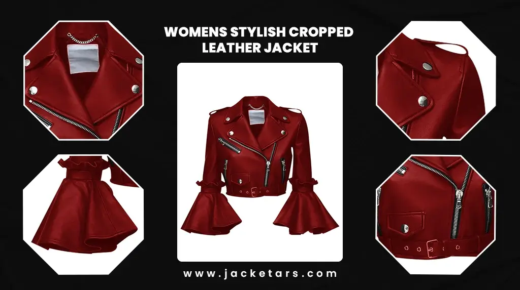 Womens Stylish Cropped Leather Jacket