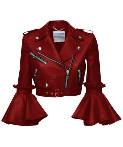 Womens Stylish Cropped Leather Jacket