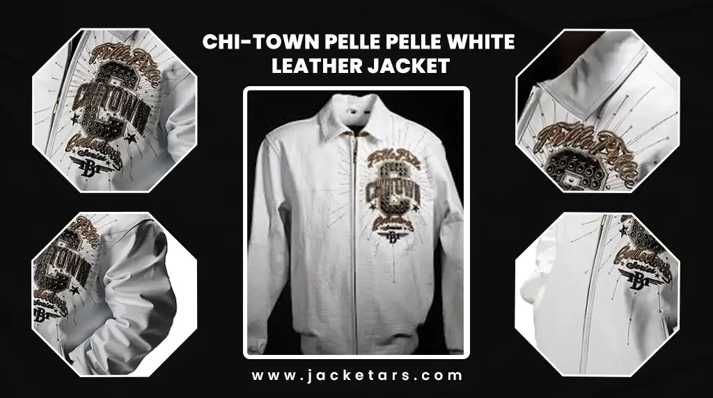 Chi-Town Pelle Pelle White Leather Jacket