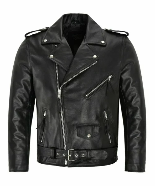Men's Black Biker Leather Jacket