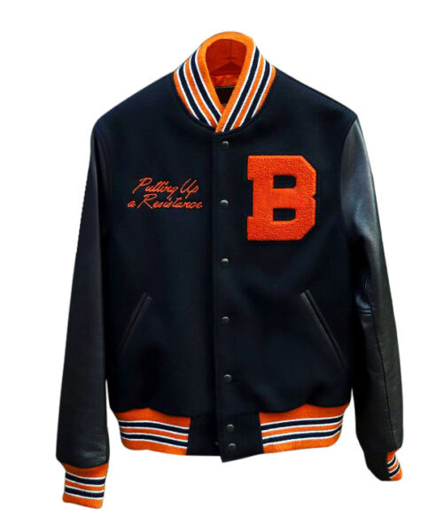 Mens Black Resistance Varsity Jacket