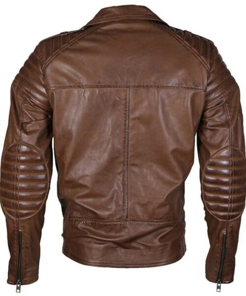 Mens Brown Classical Biker Leather Jacket